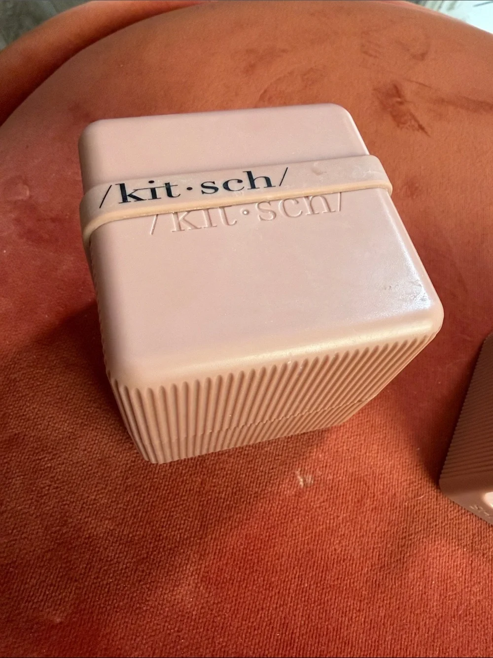 Kitsch neutral terracotta pink solid soap travel case and shower bar holder set
